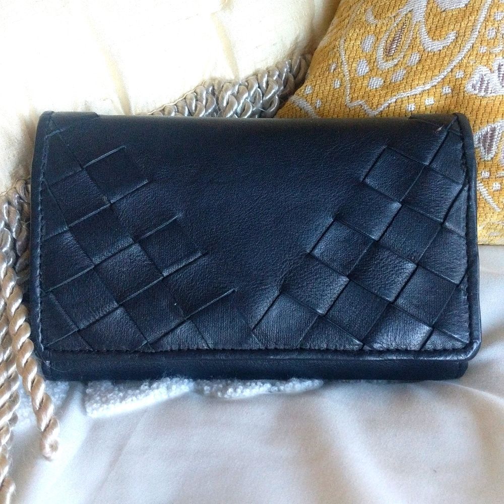Gorgeous Black Woven Leather Wallet